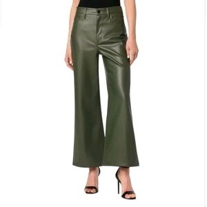 Joe's Jeans Womens Pants Size 32 Green Vegan Leather Hunter Wide Leg Ankle New